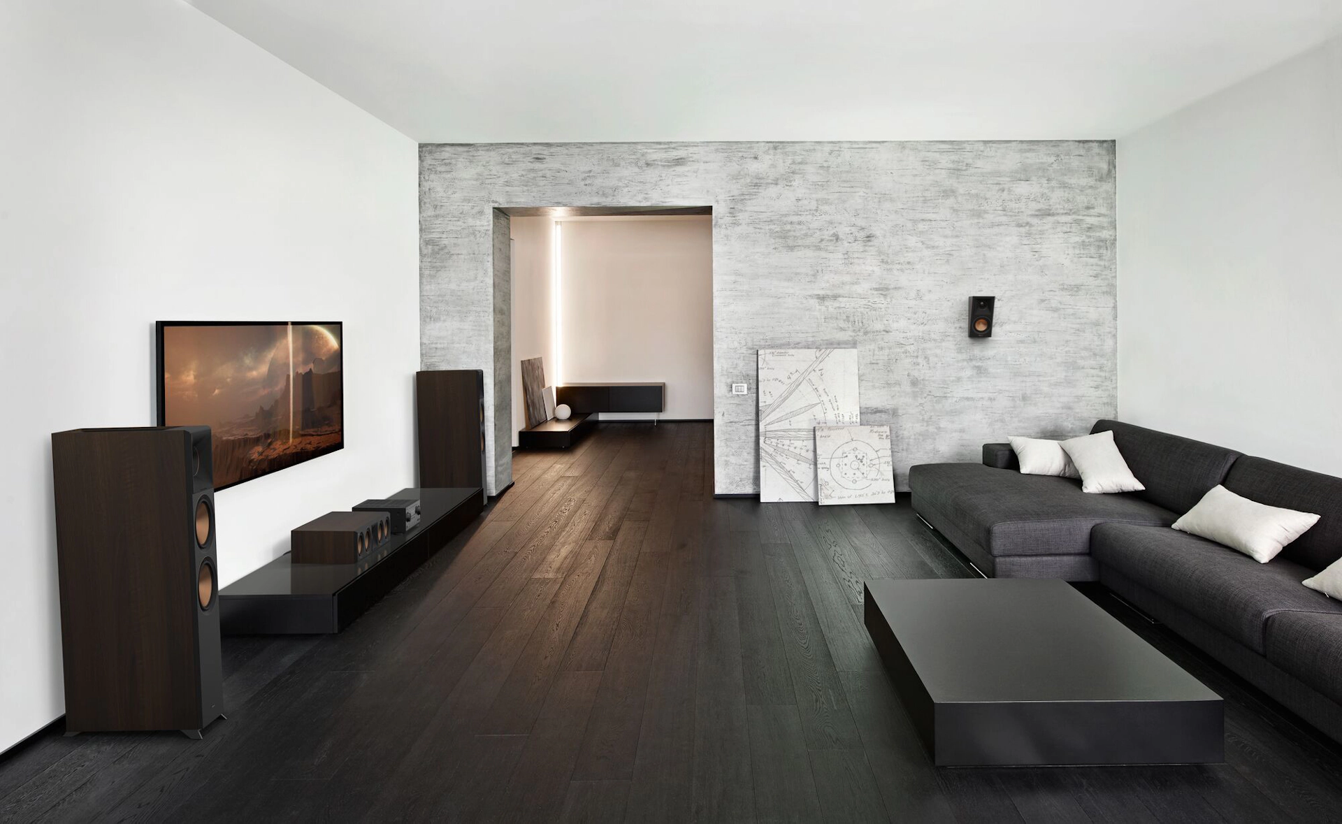 Reference Premiere best home theater speakers AVR white living room