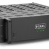 Hegel C53, C54 and C55 multichannel power amplifier, front three-quarter view