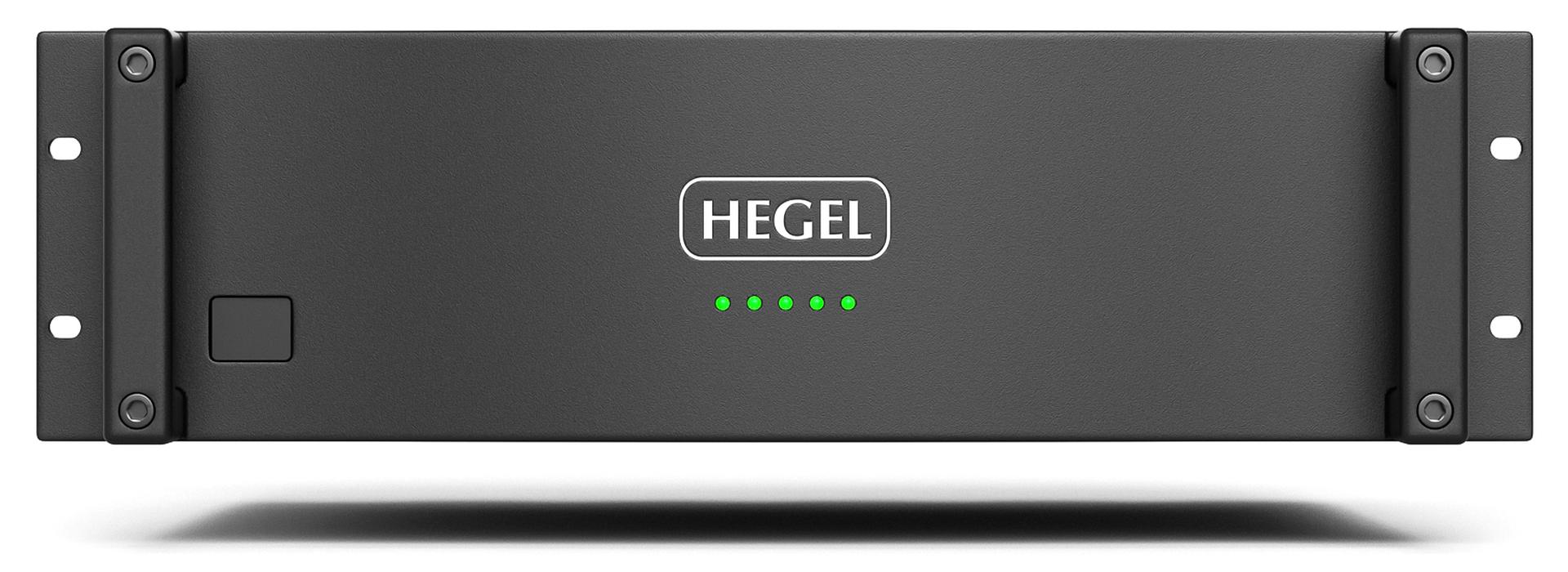 Hegel C53, C54 and C55 multichannel power amplifier front panel