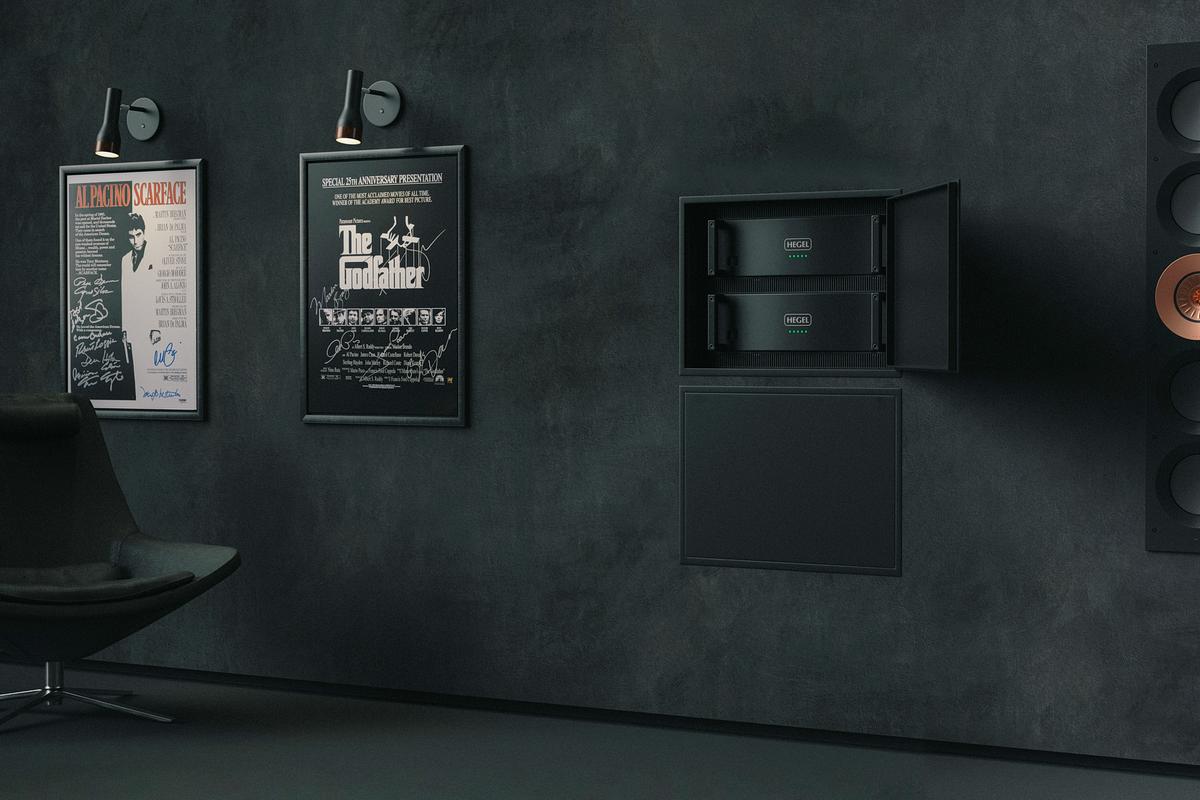 Hegel C53, C54 and C55 multichannel power amplifier in an installation