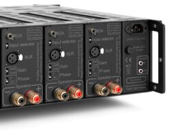 Hegel C53, C54 and C55 multichannel power amplifier rear panel connections