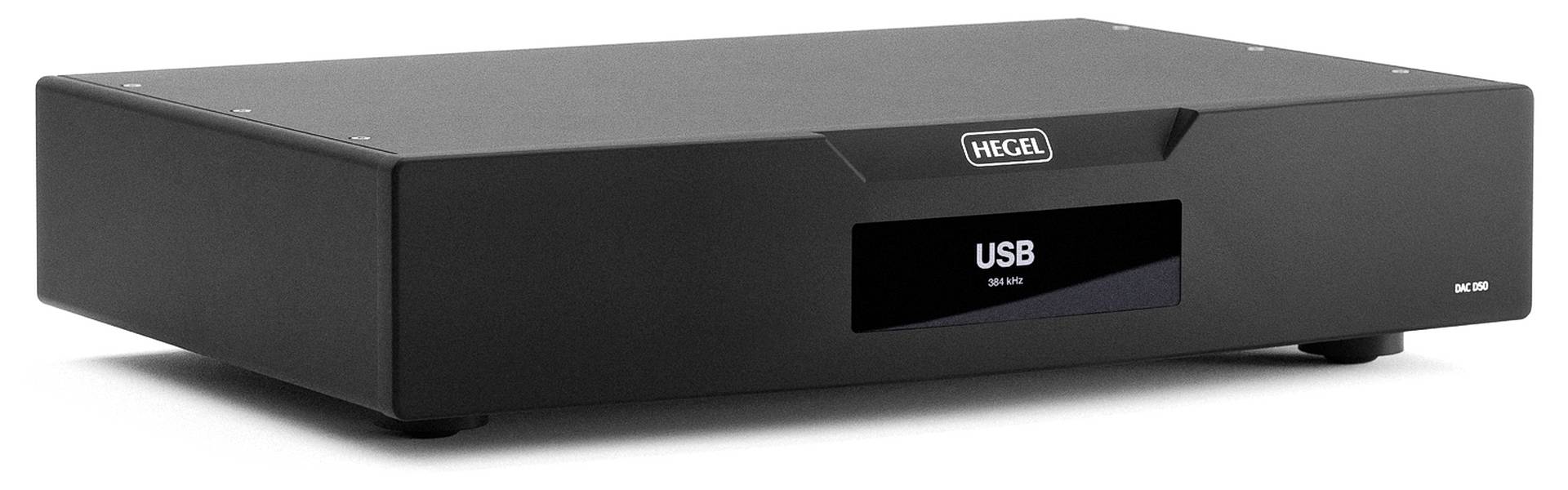 Hegel D50 digital-to-analogue converter, front three-quarter view