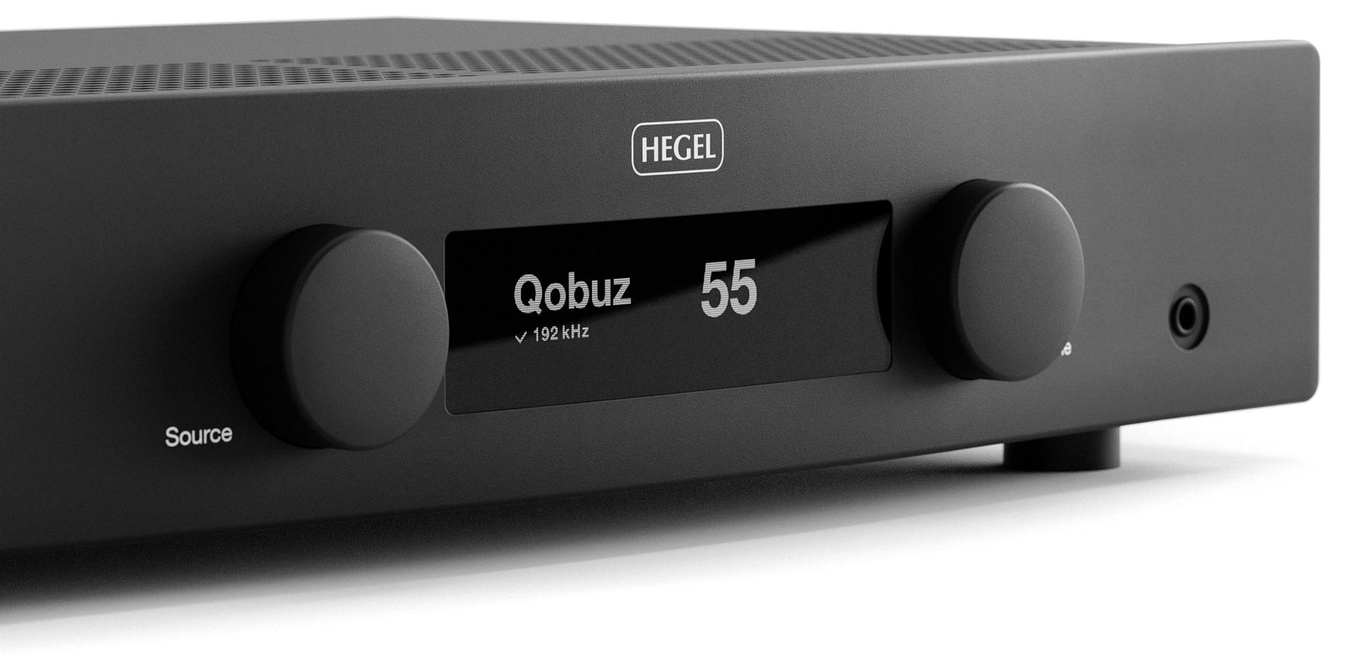 Hegel H-150 integrated amplifier front display and controls