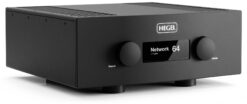 Hegel H-600 integrated amplifier, front three-quarter view
