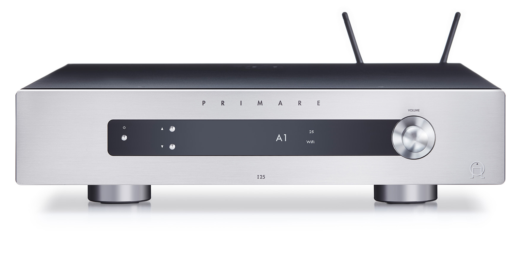 primare i25 prisma modular integrated amplifier and network player front titanium