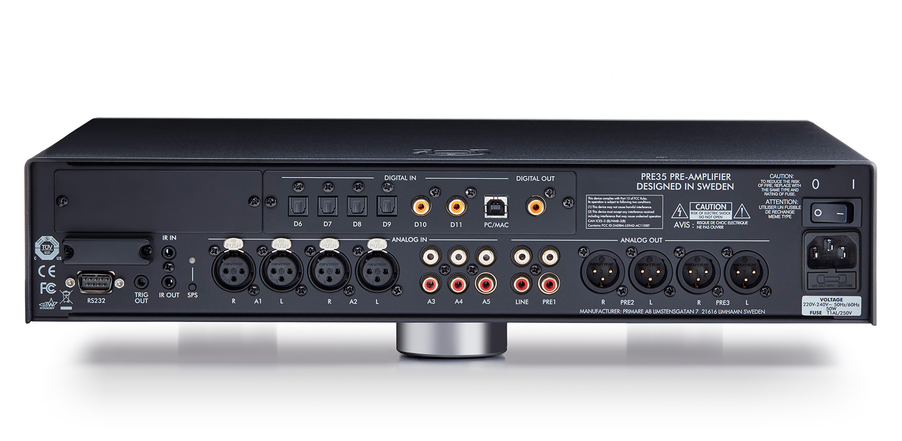 primare pre35 dac modular preamplfier and digital to analog converter back